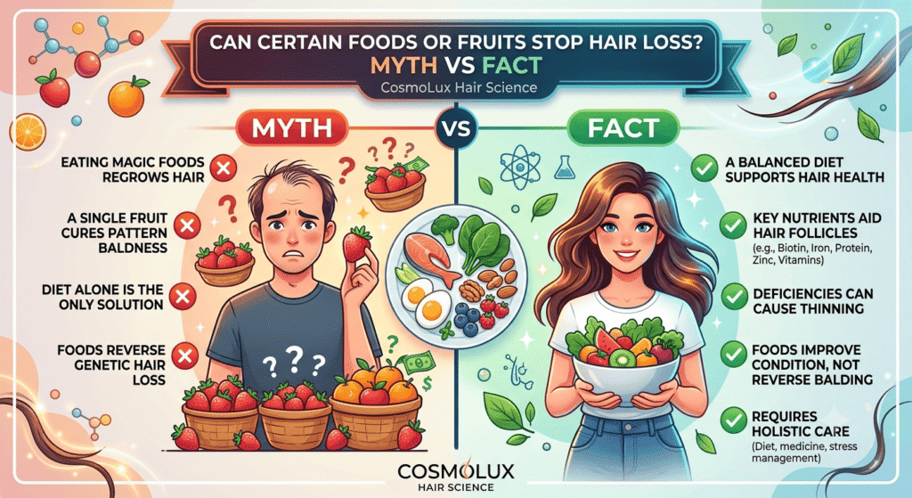 Certain Foods or Fruits Stop Hair Loss